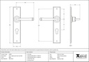 Black Large Avon 72mm Centre Euro Lock Set - 33092 - Technical Drawing