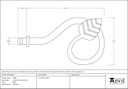 Black Leaf Curtain Finial (pair) - 49900 - Technical Drawing