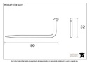 Black L Hook - Large - 92077 - Technical Drawing