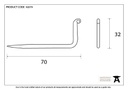 Black L Hook - Small - 92079 - Technical Drawing