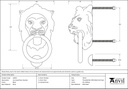 Black Lion Head Knocker - 33018 - Technical Drawing