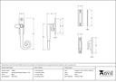 Black Locking Deluxe Monkeytail Fastener - RH - 33881 - Technical Drawing