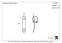 Black Locking Gothic Screw on Staple - 33482 - Technical Drawing
