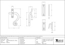 Black Locking Monkeytail Fastener - RH - 33953 - Technical Drawing