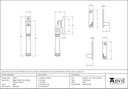 Black Locking Night-Vent Regency Fastener - 92103 - Technical Drawing