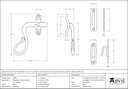 Black Locking Shepherd's Crook Fastener - LH - 33468 - Technical Drawing