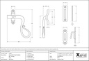 Black Locking Shepherd's Crook Fastener - RH - 33469 - Technical Drawing