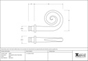 Black Monkeytail Curtain Finial (pair) - 49907 - Technical Drawing
