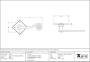 Black Monkeytail Lever on Rose Set (Diamond) - 33235 - Technical Drawing