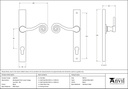 Black Monkeytail Slimline Lever Espag. Lock Set - RH - 33037R - Technical Drawing