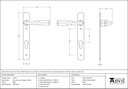 Black Narrow Lever Espag. Lock Set - 33119 - Technical Drawing