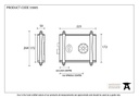 Black Oak Box Lock &amp; Octagonal Knob Set - 33005 - Technical Drawing