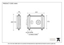 Black Oak Box Lock & Octagonal Knob Set - 33005 - Technical Drawing