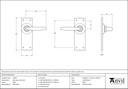 Black Oak Lever Latch Set - 33318 - Technical Drawing