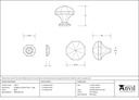 Black Octagonal Cabinet Knob - Large - 33373 - Technical Drawing