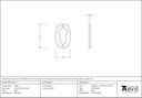 Black Oval Euro Escutcheon - 33830 - Technical Drawing
