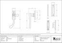 Black Peardrop Fastener - 83699 - Technical Drawing
