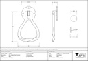 Black Pear Shaped Door Knocker - 33246 - Technical Drawing