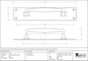 Black Pull Handle on Backplate - 33466 - Technical Drawing