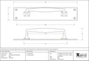 Black Pull Handle on Backplate - 33466 - Technical Drawing