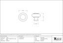 Black Regency Cabinet Knob - Large - 92101 - Technical Drawing