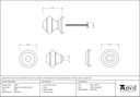 Black Regency Centre Door Knob - 92070 - Technical Drawing