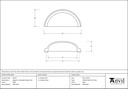 Black Regency Concealed Drawer Pull - 46132 - Technical Drawing