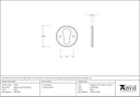 Black Regency Euro Escutcheon - 92074 - Technical Drawing