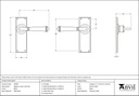 Black Regency Lever Latch Set - 92058 - Technical Drawing