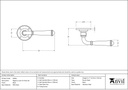 Black Regency Lever on Rose Set - 92056 - Technical Drawing