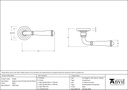 Black Regency Lever on Rose Set (Art Deco) - 45636 - Technical Drawing