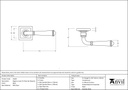 Black Regency Lever on Rose Set (Square) - 45638 - Technical Drawing