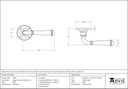 Black Regency Lever on Rose Set - Unsprung - 50097 - Technical Drawing