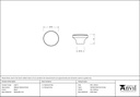 Black Ribbed Cabinet Knob - 33371 - Technical Drawing