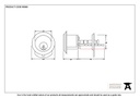 Black Rim Cylinder KA - 90060 - Technical Drawing