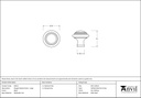 Black Ringed Cabinet Knob - Large - 83513 - Technical Drawing