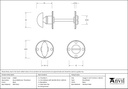 Black Round Bathroom Thumbturn - 33382 - Technical Drawing