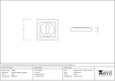 Black Round Escutcheon (Square) - 45698 - Technical Drawing