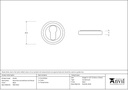 Black Round Euro Escutcheon (Art Deco) - 45720 - Technical Drawing