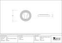 Black Round Euro Escutcheon (Beehive) - 45721 - Technical Drawing