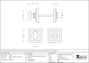 Black Round Thumbturn Set (Square) - 45746 - Technical Drawing