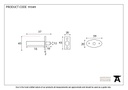 Black Security Window Bolt - 91049 - Technical Drawing