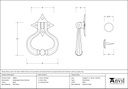 Black Shakespeare Door Knocker - 33839 - Technical Drawing