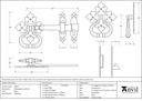 Black Shakespeare Latch Set - 33819 - Technical Drawing