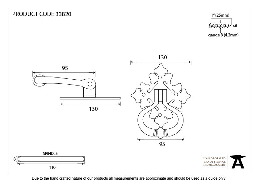 Black Shakespeare Ring Turn Set - 33820 - Technical Drawing