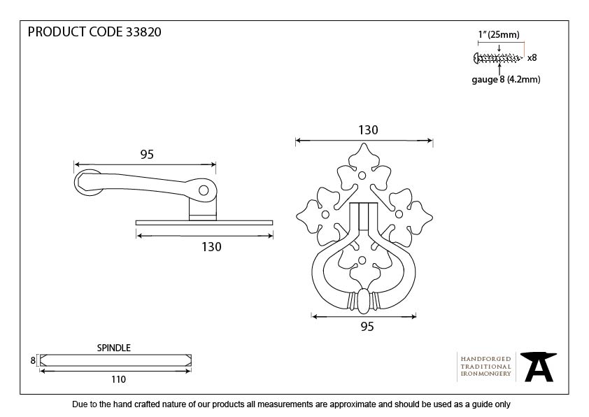 Black Shakespeare Ring Turn Set - 33820 - Technical Drawing