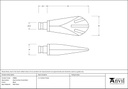 Black Shell Curtain Finial (pair) - 49896 - Technical Drawing