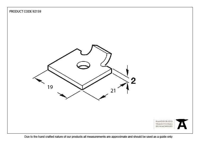 Black Single Stud for Flat Black Bookcase Strip - 92159 - Technical Drawing