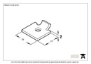 Black Single Stud for Flat Black Bookcase Strip - 92159 - Technical Drawing