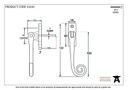 Black Slim Monkeytail Espag - RH - 33242 - Technical Drawing